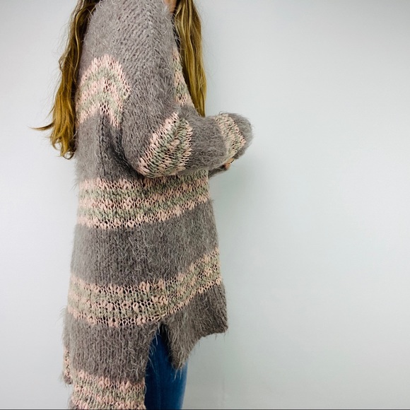 Free People striped fuzzy oversized sweater - Picture 5 of 6